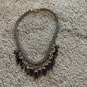 Stella & Dot Elegant Gold and Dark Purple Necklace
